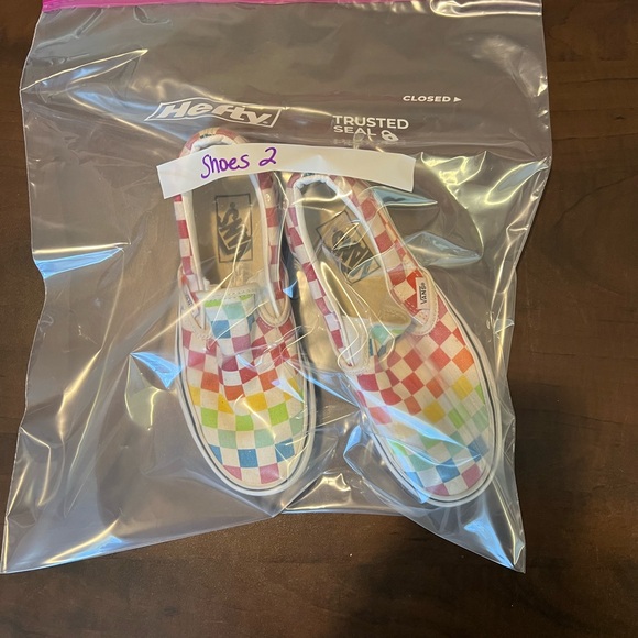 EUC Van’s Rainbow checkered slip on shoes - Picture 8 of 8